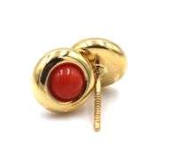 18kt Yellow gold Coral stud earrings