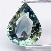Heated only! .88ct VVS pear cut blue green Sapphire!
