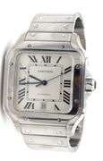 Cartier Santos date stainless steel watch