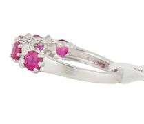 New 1.00ctw Ruby and 0.40ctw Diamond Band Ring in 14K