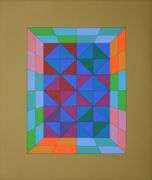 Highly Collectible Victor Vasarely Signed Screenprint 'Kapolna', 1974