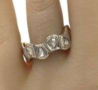 18kt Yellow gold Polki wave diamond 2 tone band