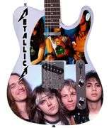 Metallica Autographed Custom Graphics Legends Unleashed Guitar ACOA