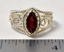 Red Garnet Gemstone Ring in Sterling Silver