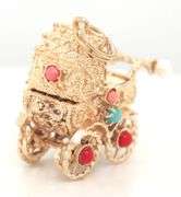 14kt Yellow gold Fancy Pram charm pendant
