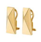 Versace Polished Geometric Omega Back Earrings in 18K