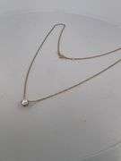 BRAND NEW 14K YELLOW GOLD DIAMOND SOLITAIRE CHAIN AND PENDNANT