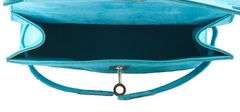Hermes Kelly Doblis Mini Turquoise Suede Clutch W/Dustbag