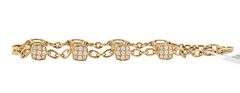 New 1.00ctw Diamond Cluster Station Bracelet in 14K