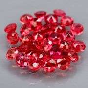 Brilliant red!!! 2.90ct diamond cut Songean Sapphire set