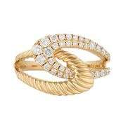 New 0.55ctw Diamond Interlocking Rope Style Ring in 14K