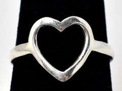 Open Face Heart Ring in Sterling Silver