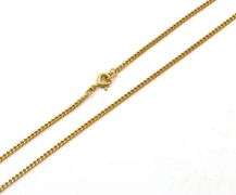 19kt Yellow gold 2mm curb link chain necklace