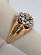 MENS CERTIFIED BRAND NEW 14K GOLD AND DIAMOND CLUSTER RING