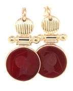 14kt Yellow gold Intaglio dangle earrings