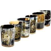 6 Viking-Style Ox Horn Shot Glasses