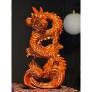 Feng Shui Wooden Red Dragon for Wealth, Luck & Protection