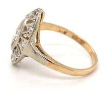 Antique 0.25ctw Euro single cut diamond ring in yellow gold