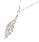 New 1.95ctw Rose and Round Cut Diamond Frame Statement Pendant Necklace in 14K