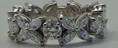 14K White Gold Marquise Cut Lab Diamond Ring