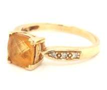 Feminine 14k YG Modern Citrine Ring
