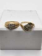 4 rings, Absolutely gorgeous 14k yellow gold and diamond cluster rings