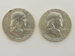 (Lot Of 2) 1954 S Franklin Half Dollars