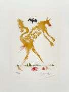 Rare Pencil Signed Salvador Dali Original Aquatint from 'Eight Mortal Sins', 1966