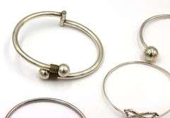 Vintage 925 sterling silver group lot of 5 cuff bangles