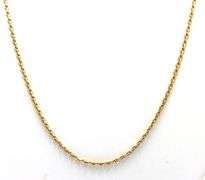 Sturdy 14K YG Textured Oval Link Necklace