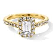 14K gold with 0.60 ctw D, VVS1 lab grown diamond ring