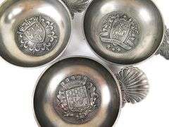 3 French Pewter Sommelier Wine Tasting Cups