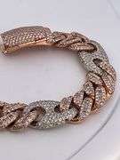 Men's Certified Diamond Puff Gucci Miami Cuban Link Bracelet ( 18 MM ) 17.00 carats of diamonds