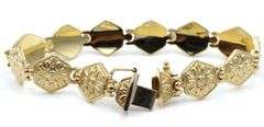 Pretty 14K YG Fancy Stampatto Bracelet