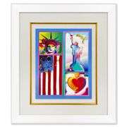 Two Liberties, Flag and Heart by Peter Max