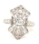 Antique 14kt white gold 0.80ctw Euro cut diamond ring