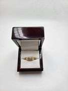 14k yellow gold diamond band, size 8 -6.2 gr