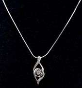 Diamond Pendant Necklace in Sterling Silver