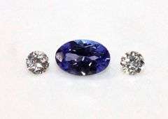 Sparkling Natural Tanzanite & Diamonds - Set of 3