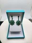 Handmade Elegant Earrings with 12.0ct Natural Colombian Emeralds & 1.5ct Diamond Accents