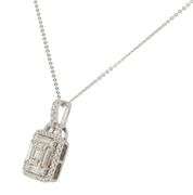 New 1.74ctw Baguette and Round Diamond Frame Pendant Necklace in 14K
