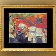 Collectible Vintage Color Plate by Paul Gauguin Circa 1967. Paul Guaguin The Vision After the Sermon