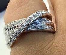 14K White Gold Round Brilliant Cut Diamond Ring
