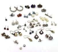 Group lot of vintage 925 sterling silver earrings