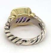 David Yurman 2-tone amethyst Nobless cable ring in 925 sterling silver