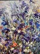 Textured Impressionist French Lavender Garden Painting