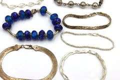 Group lot of 7 Vintage 925 sterling silver bracelets