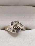 14k white gold diamond wedding band, size 6.5 -4.0 gr