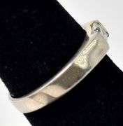 Inlaid White Cz Band Ring in Sterling Silver