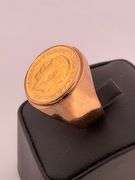 MEN'S CERTIFIED 22K GOLD COIN RING